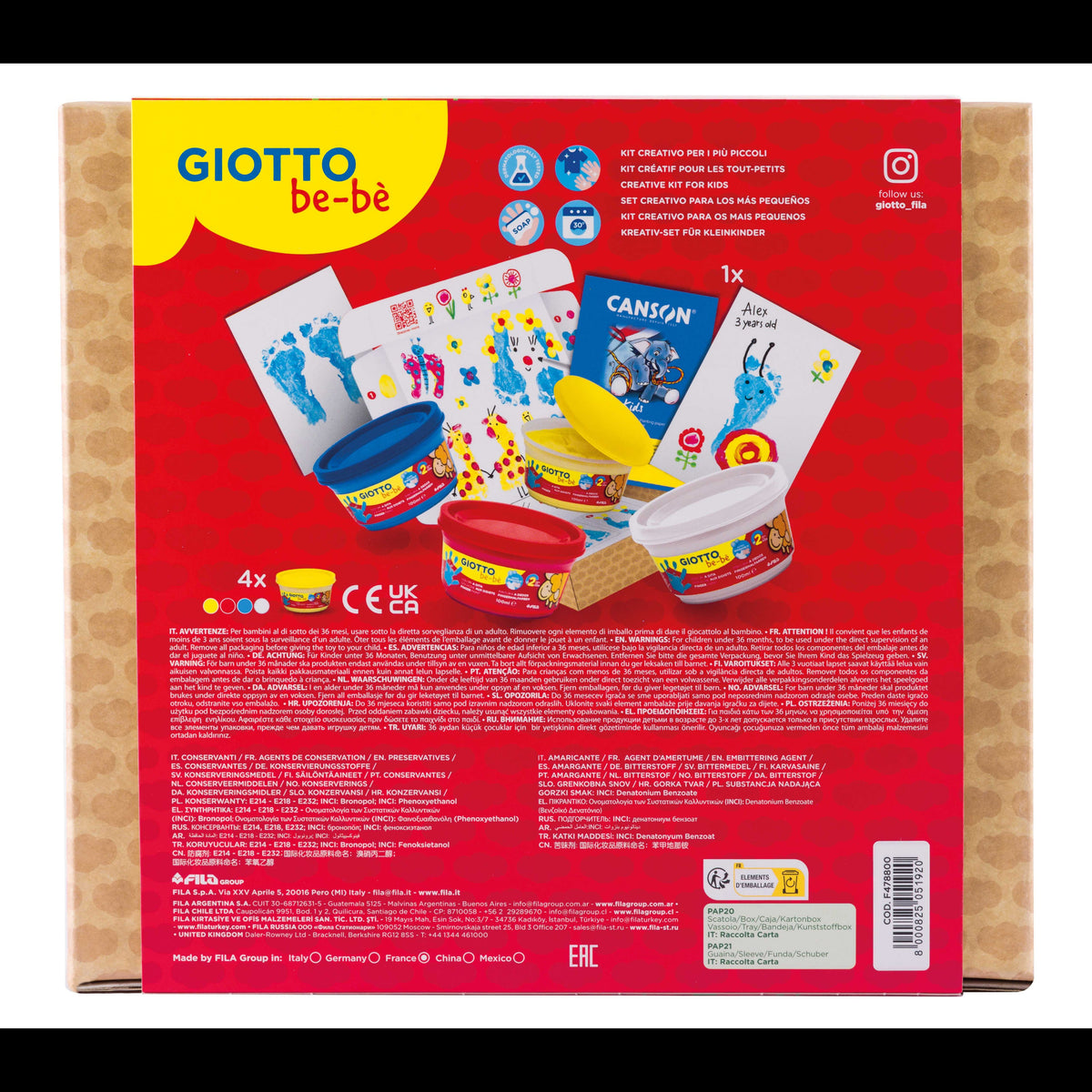 GIOTTO be-bè My Little Feet kreatív készlet kéz- és láblenyomatokhoz – 5 db