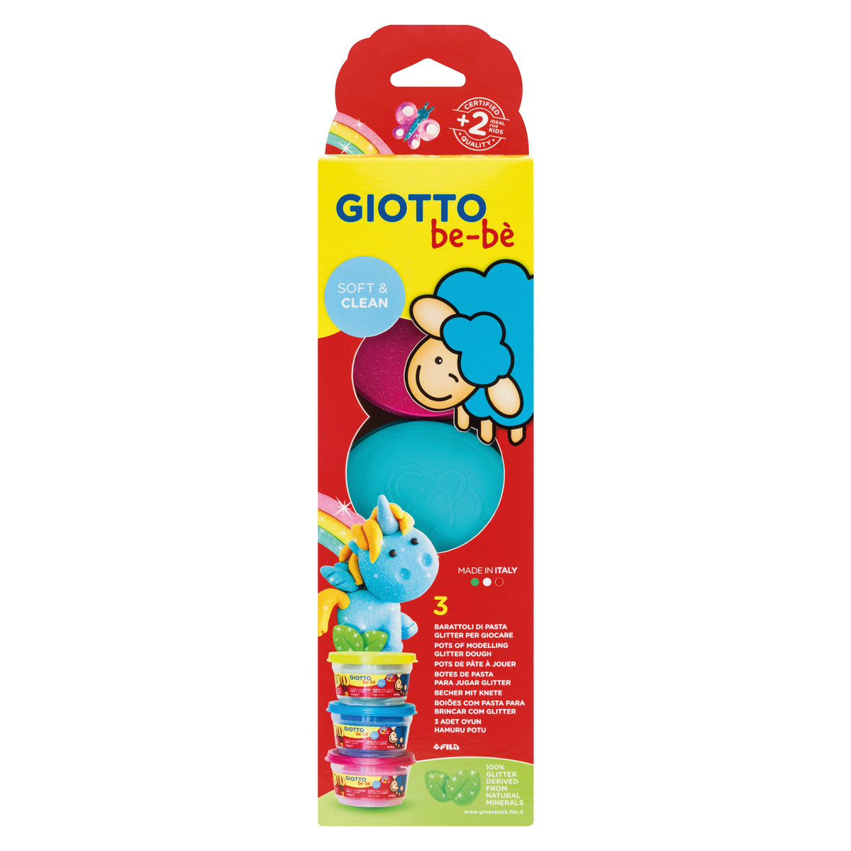 GIOTTO BE-BE puha csillámos gyurma 3 x 100 g