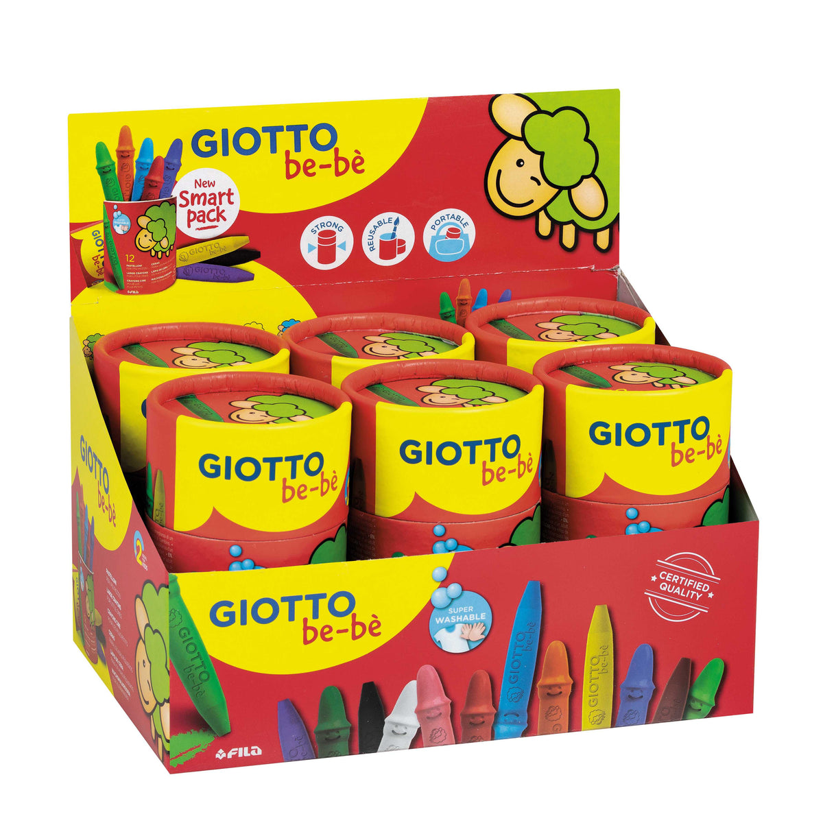 GIOTTO be-be vastag zsírkréta 12 db kartonhengerben