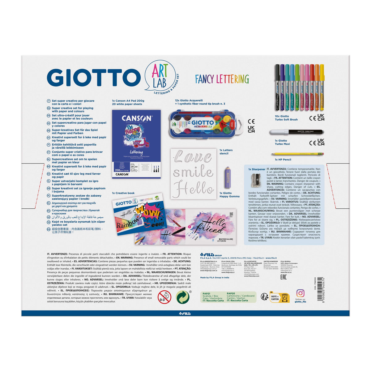 GIOTTO Fancy Lettering kreatív készlet - 45 db-os