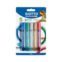 GIOTTO Glitter Glue csillámos ragasztó fémes színek 5 x 10 g