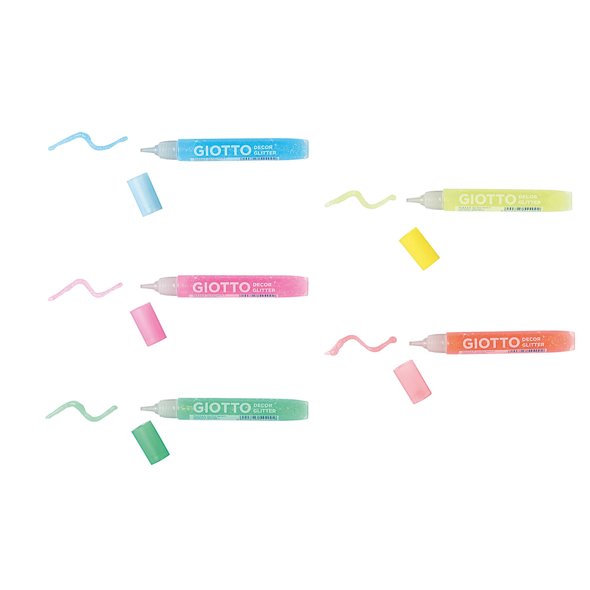 GIOTTO Glitter Glue neon csillámos ragasztó 5 x 10 g