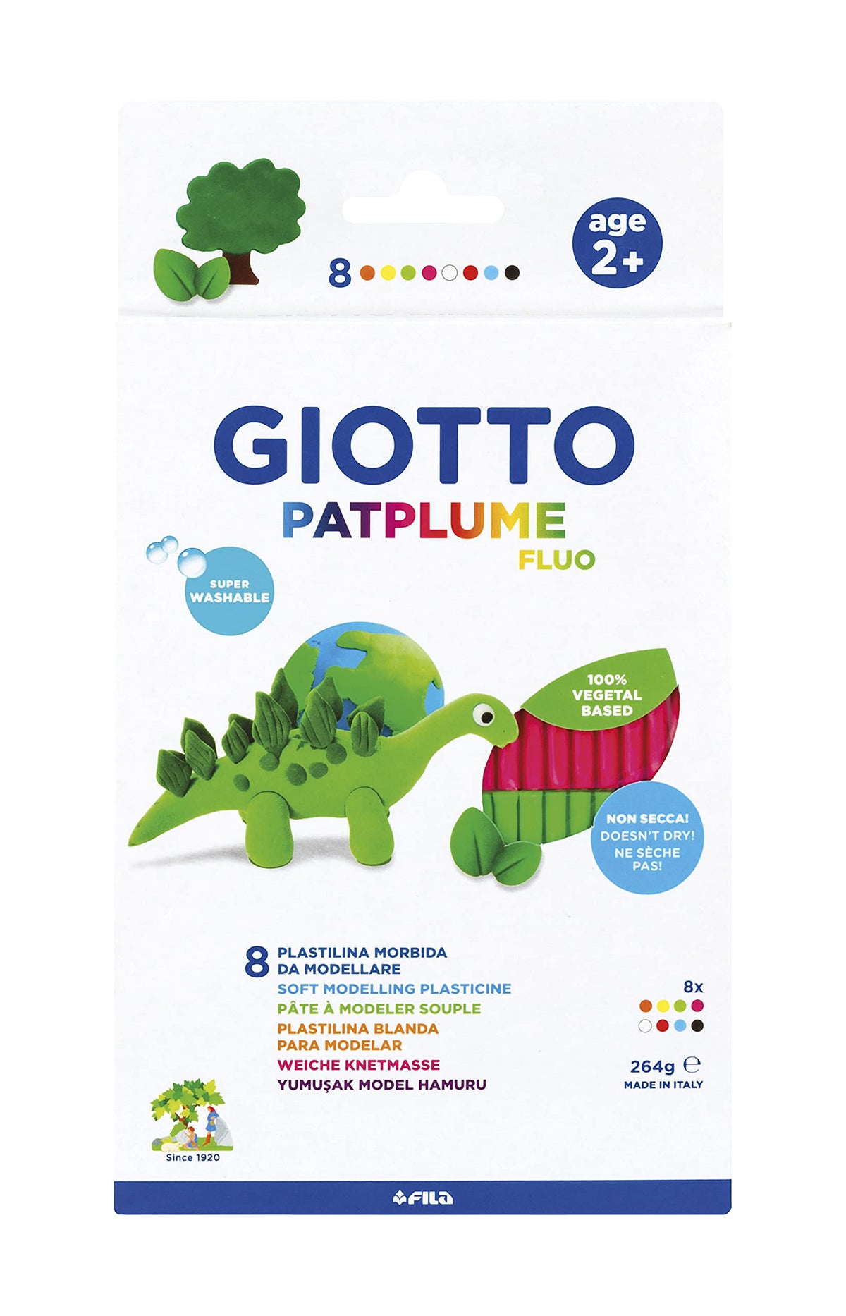 GIOTTO Patplume gyurma neon színek 8 x 33 g