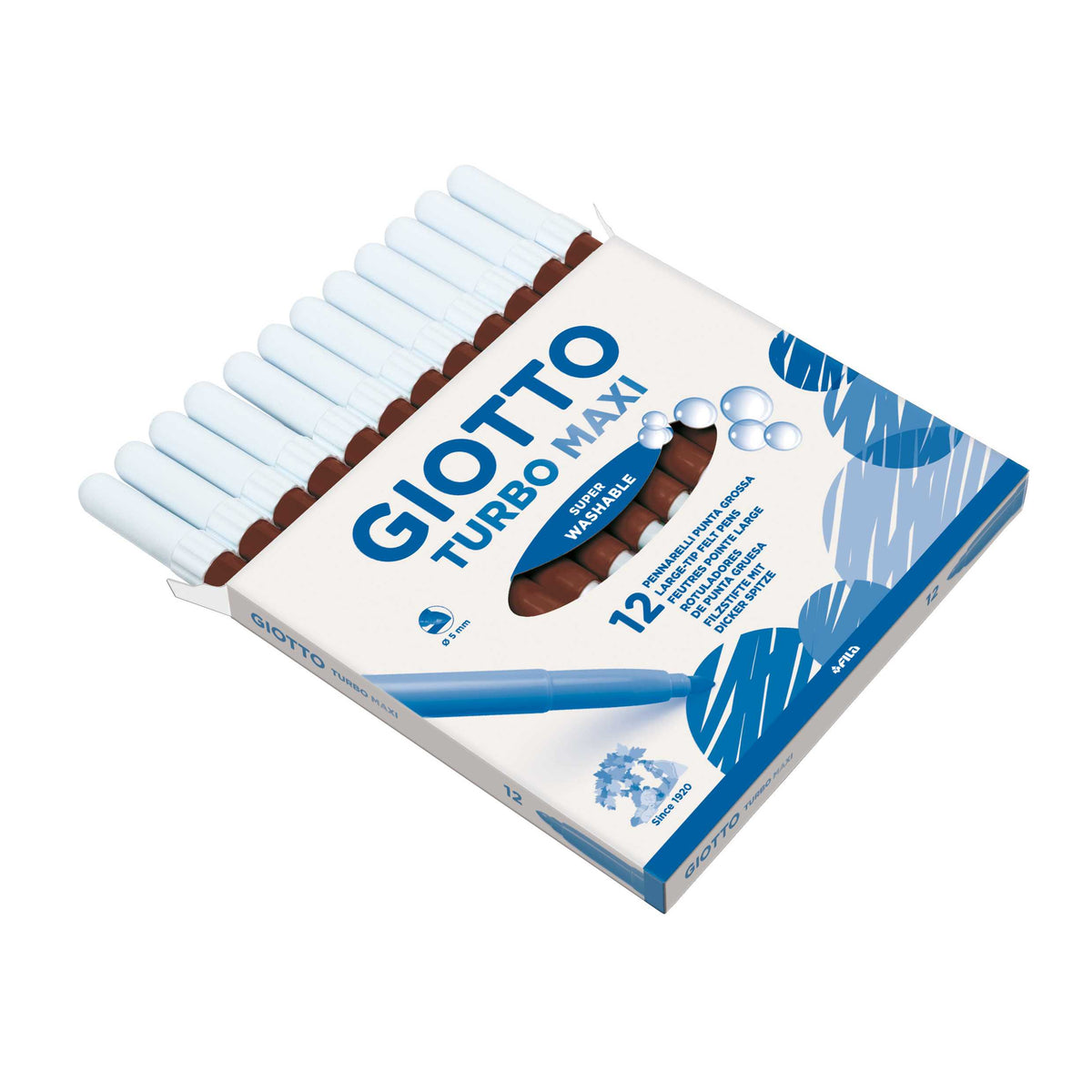 GIOTTO Turbo Maxi 5 mm vastag mosható filctollak – barna