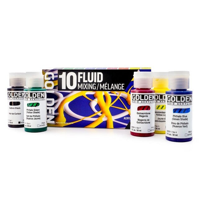 GOLDEN Fluid Mixing akrilfesték készlet 10 × 30 ml