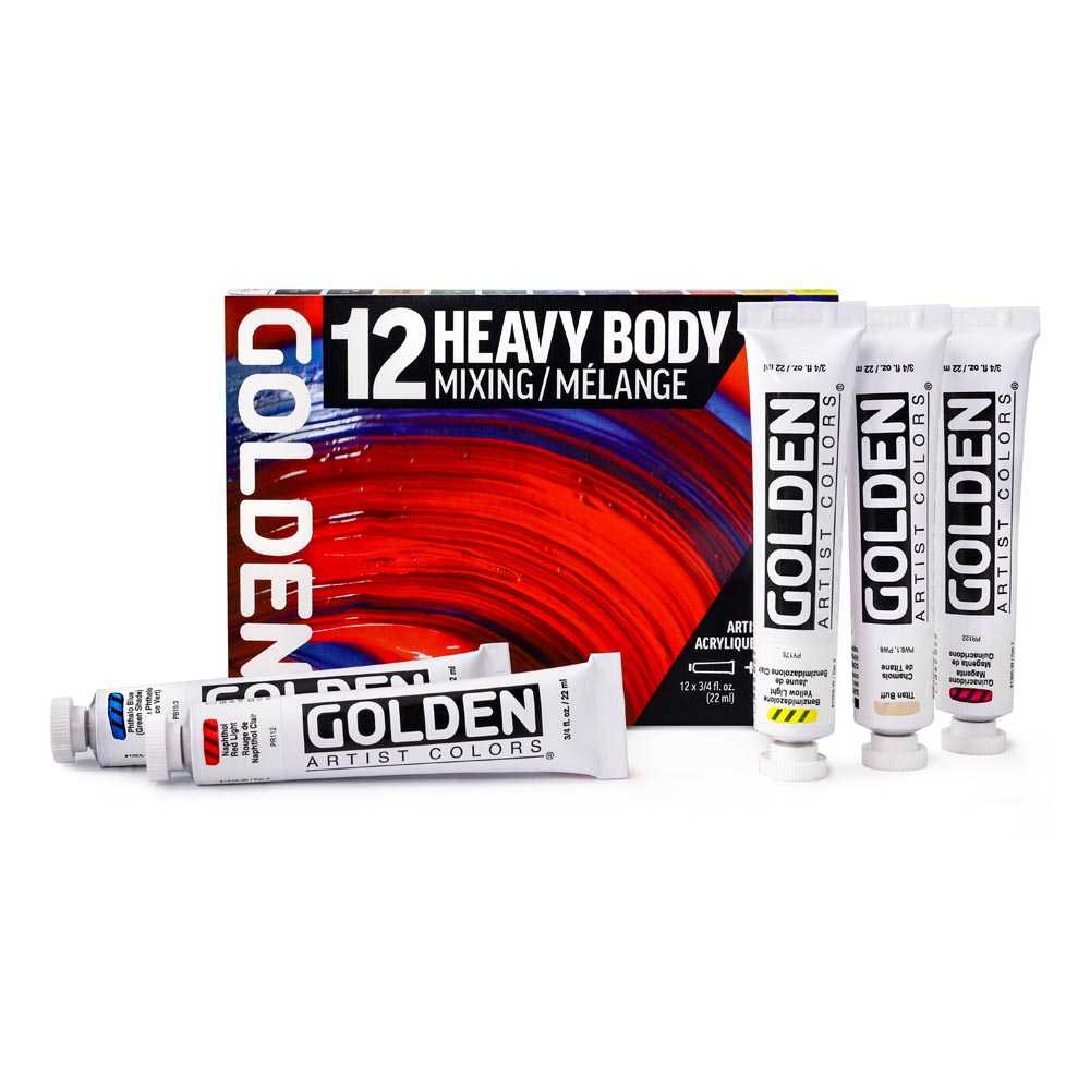 GOLDEN Heavy Body Mixing akrilfesték készlet 12 x 22 ml