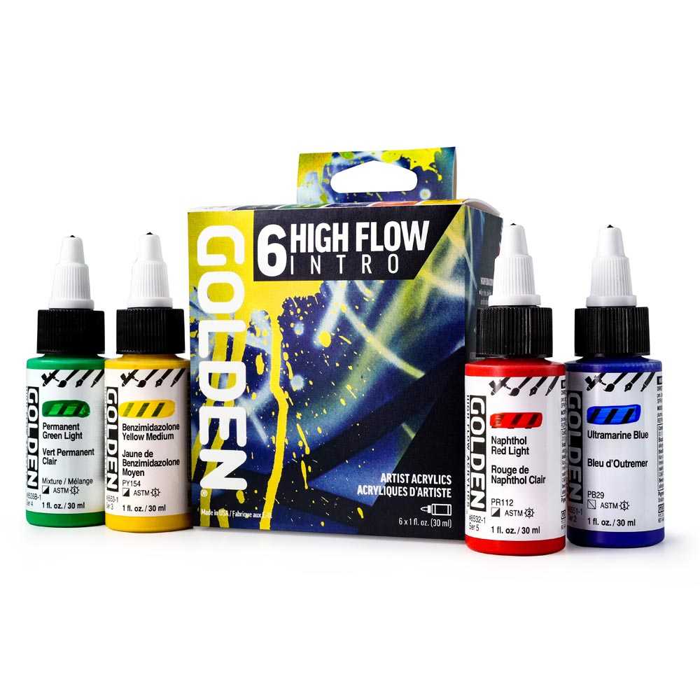 Golden High Flow Intro akrilfesték készlet 6 x 30 ml