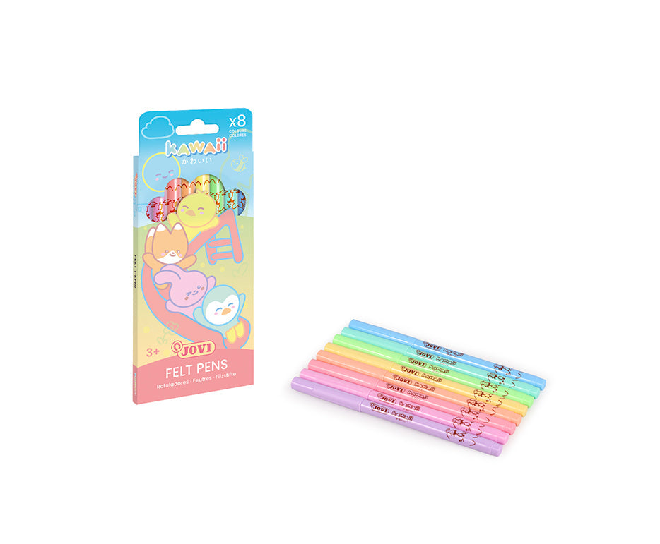 Gyerek filctoll JOVI Kawaii / 8 db-os készlet - 3 mm