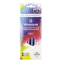Háromszögletű színes ceruzák hegyezővel Triocolor 12 db