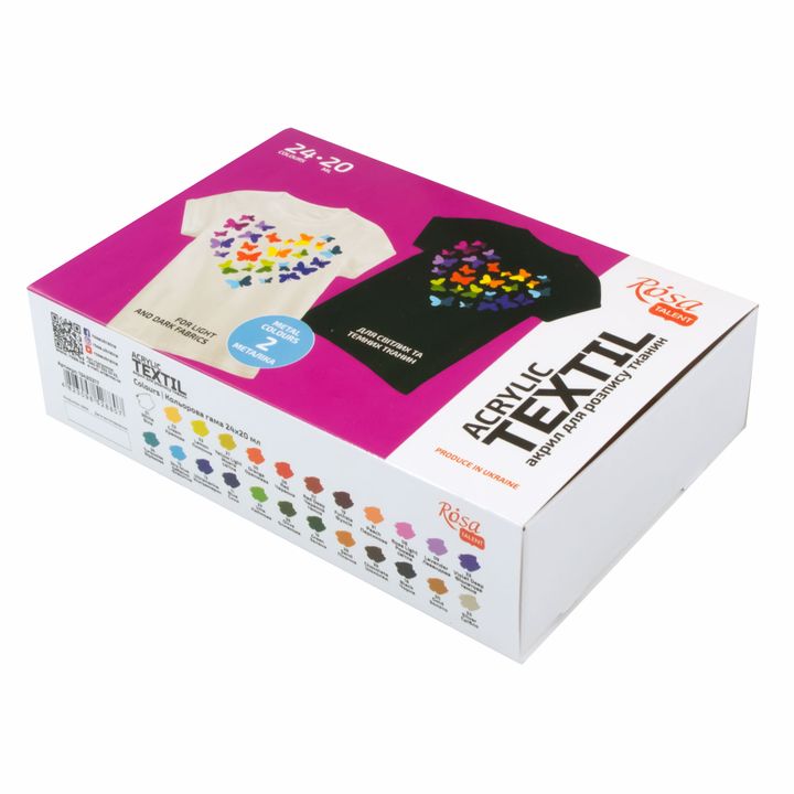 HEART ROSA TALENT Textil akril festék készlet 24x20 ml (1)