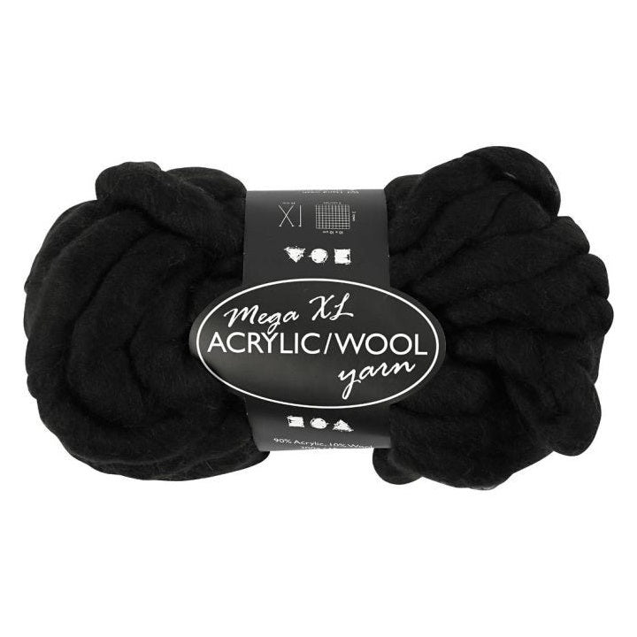 Horgolófonal - masszív 300 g - fekete