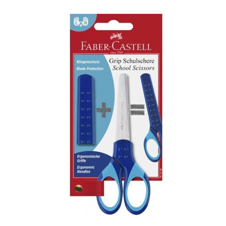Iskolai olló Faber -Castell borítással - kék