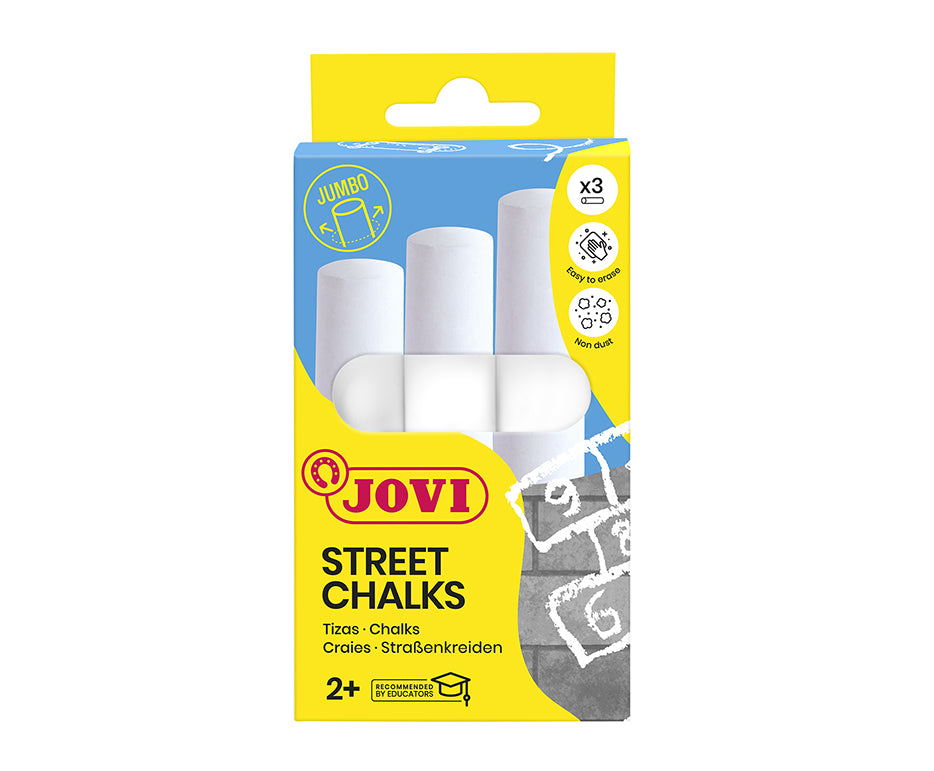 JOVI aszfaltkréta jumbo, 3 db, fehér