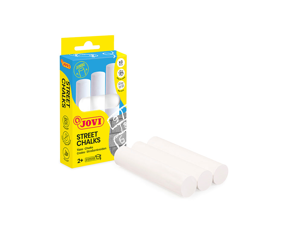 JOVI aszfaltkréta jumbo, 3 db, fehér