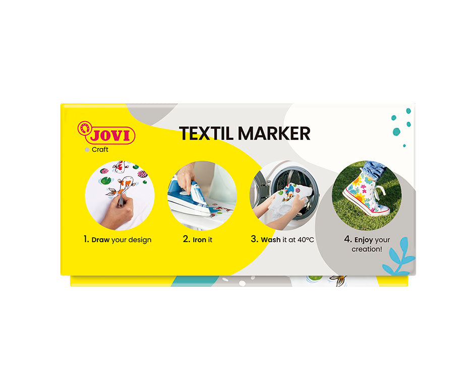 JOVI Jovidecor Textil textilfilc ecsetheggyel – 48 db / 12 szín