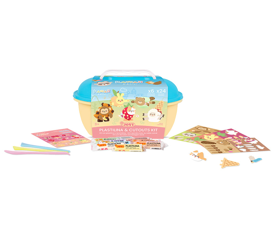 JOVI Play&Fun Kawaii természetes gyurma bőröndben – készlet kiegészítőkkel