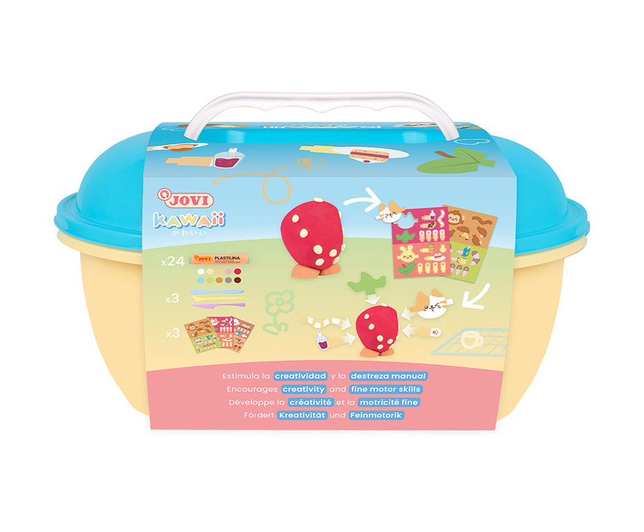 JOVI Play&Fun Kawaii természetes gyurma bőröndben – készlet kiegészítőkkel