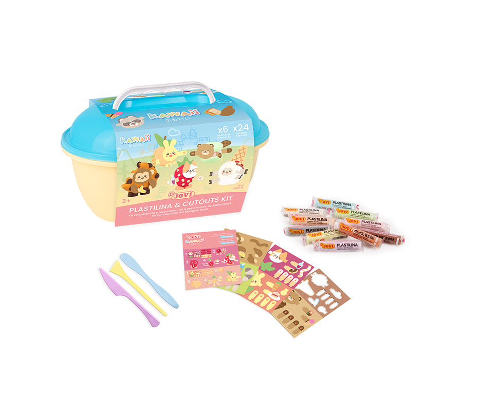 JOVI Play&Fun Kawaii természetes gyurma bőröndben – készlet kiegészítőkkel