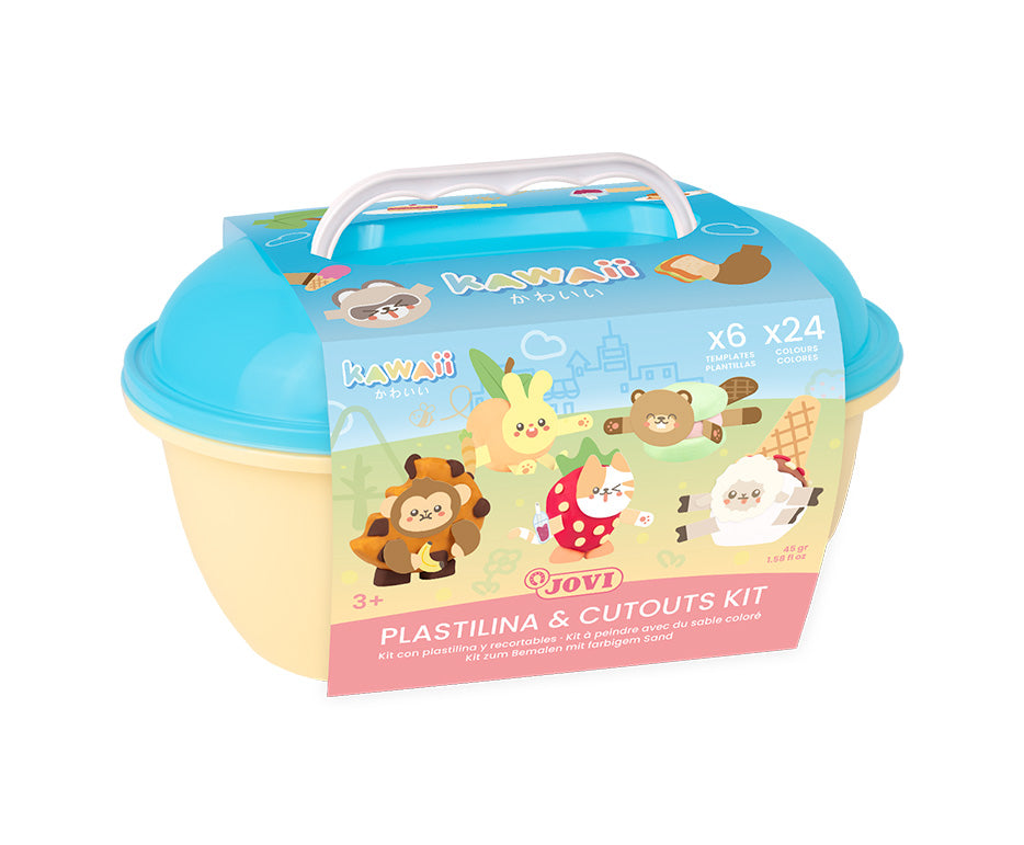 JOVI Play&Fun Kawaii természetes gyurma bőröndben – készlet kiegészítőkkel