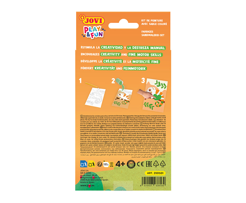 JOVI Play&Fun mini kreatív homokképkészítő készlet – 9 részes
