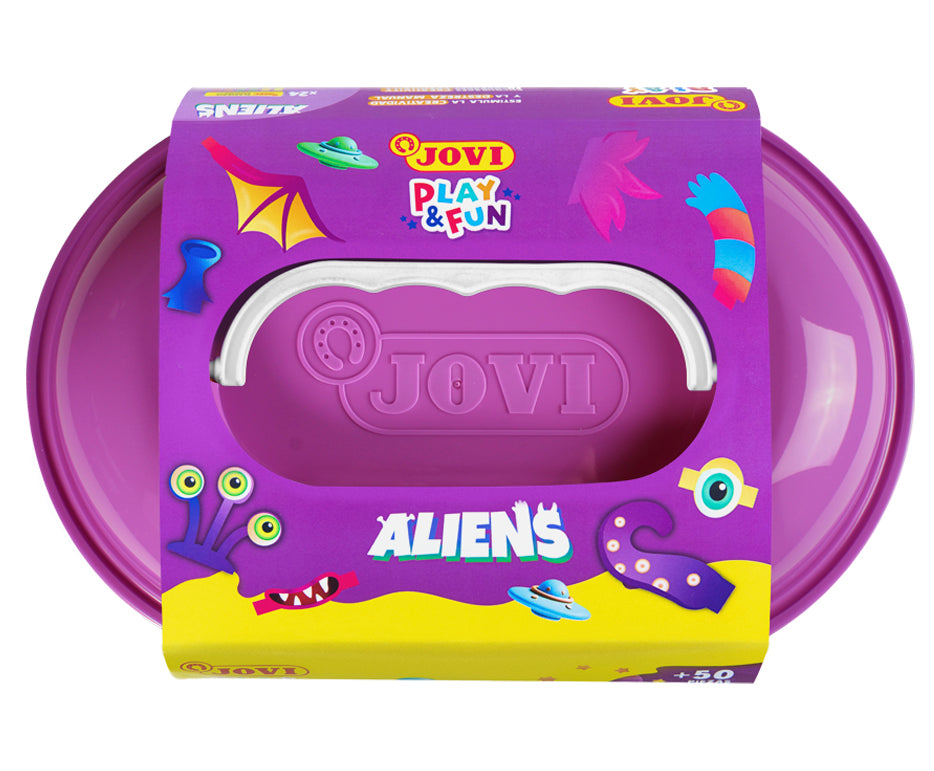JOVI Play&Fun természetes gyurma bőröndben Aliens - 50 db
