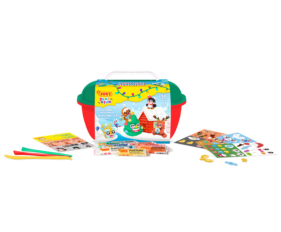 JOVI Play&Fun természetes gyurma bőröndben Christmas Adventure