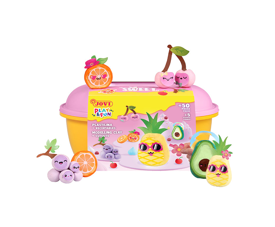 JOVI Play&Fun Sweet természetes gyurma bőröndben – 50 db