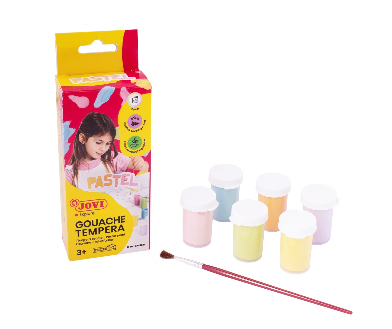 Pasztell temperafesték JOVI Premium 6 x 15 ml ecsettel