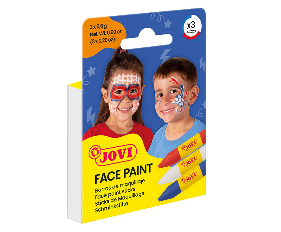 JOVI arcfesték stift készlet 3 x 5,6 g - fehér, piros és kék