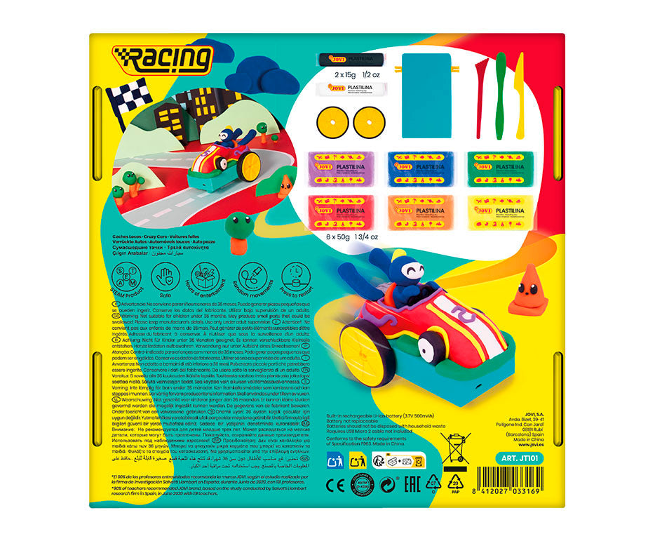 JOVI Tech Crazy Cars Kreatív gyurmakészlet Versenyautók 14 db