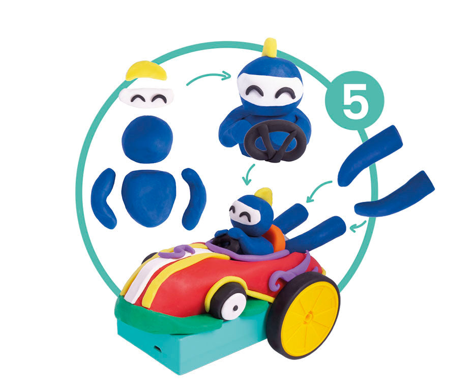 JOVI Tech Crazy Cars Kreatív gyurmakészlet Versenyautók 14 db