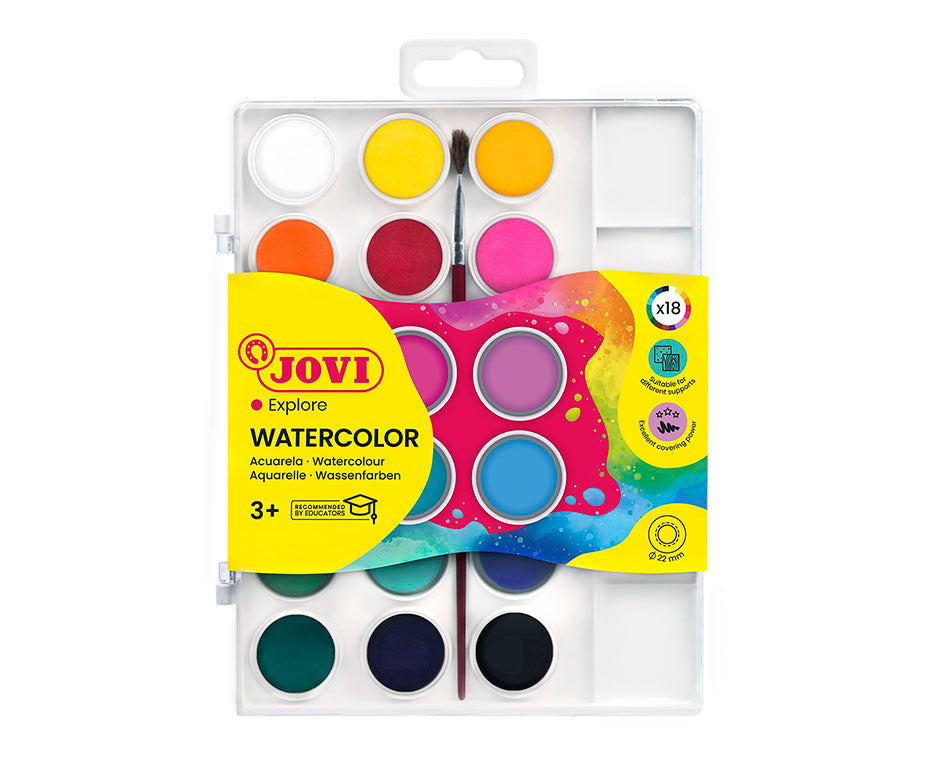 JOVI vízfesték korongos 22 mm - 18 db ecsettel