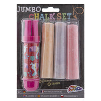 Jumbo járdakréta tartóval 3 db – Rózsaszín