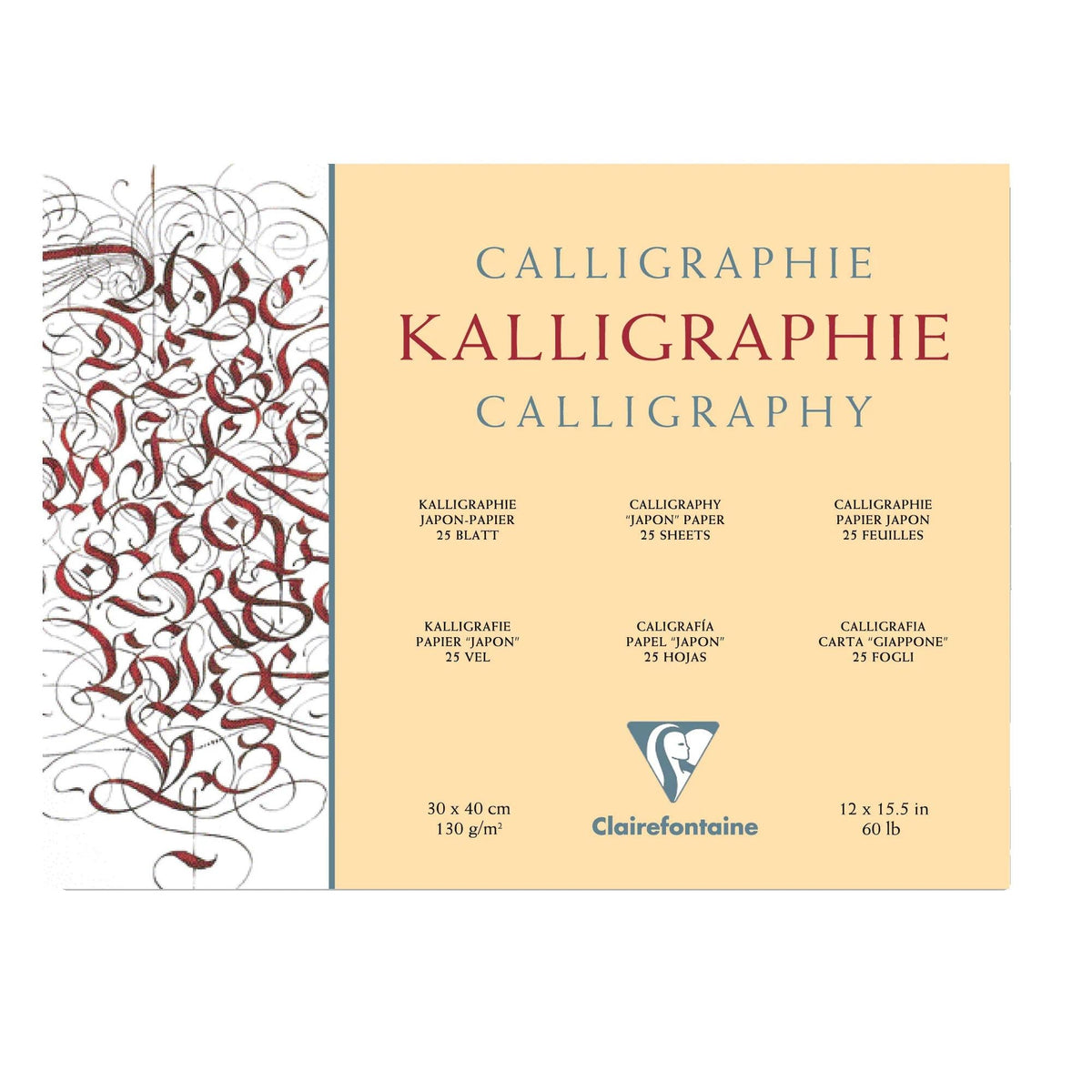 Kalligráfia tömb CLAIREFONTAINE Ivory 130 g 25 lap – 24 x 30 cm