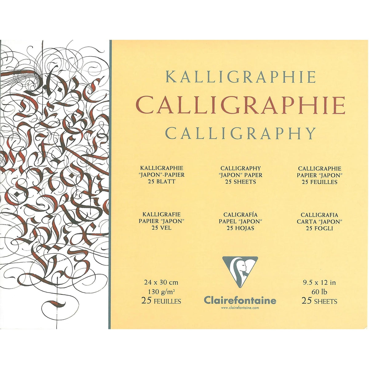 Kalligráfia tömb CLAIREFONTAINE Ivory 130 g 25 lap – 24 x 30 cm