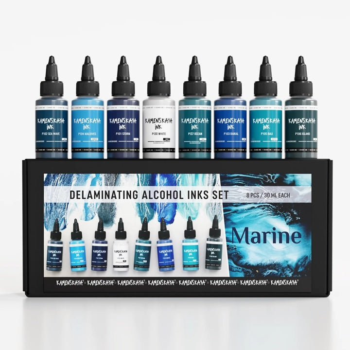 KAMENSKAYA Delaminációs festékkészlet 'Marine' 8x30 ml (1)