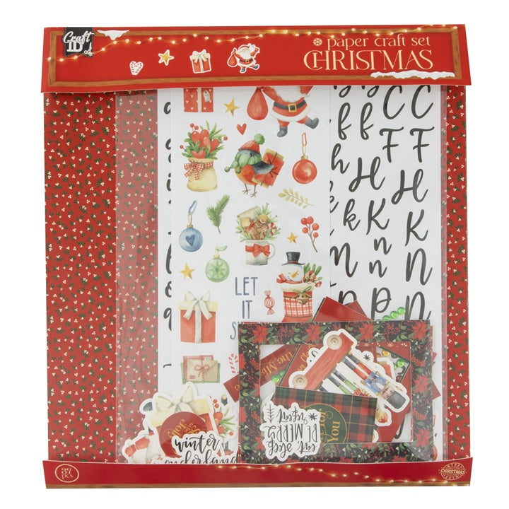 Karácsonyi scrapbooking készlet piros színben (1)