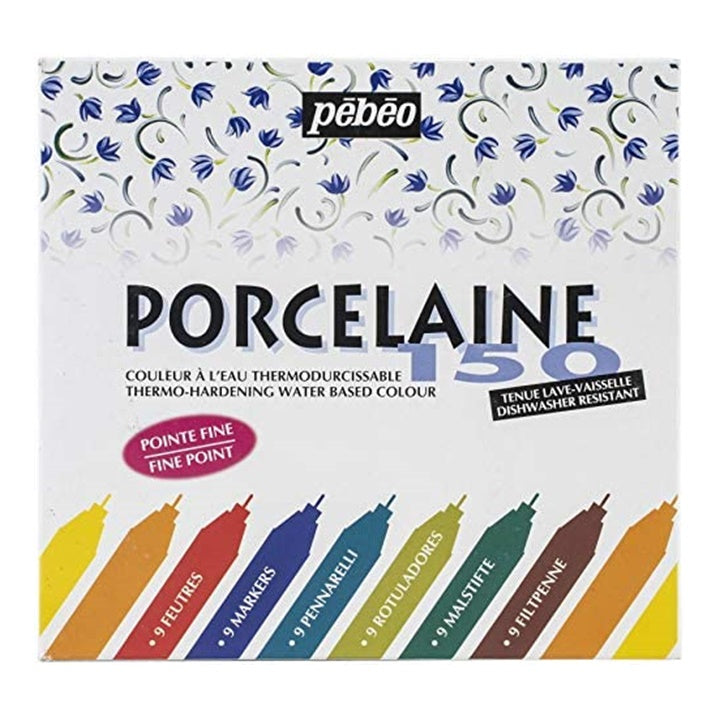 Készlet 9 db porcelánfestő filctoll porcelaine 150 - fine