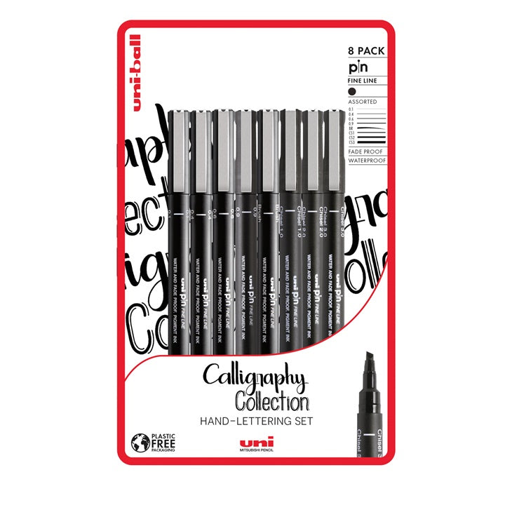 Készlet UNI PIN fineliner kalligráfiai filctollak 8 db-os készlete (1)