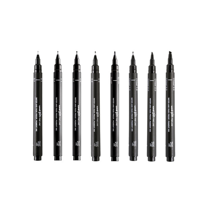 Készlet UNI PIN fineliner kalligráfiai filctollak 8 db-os készlete (2)