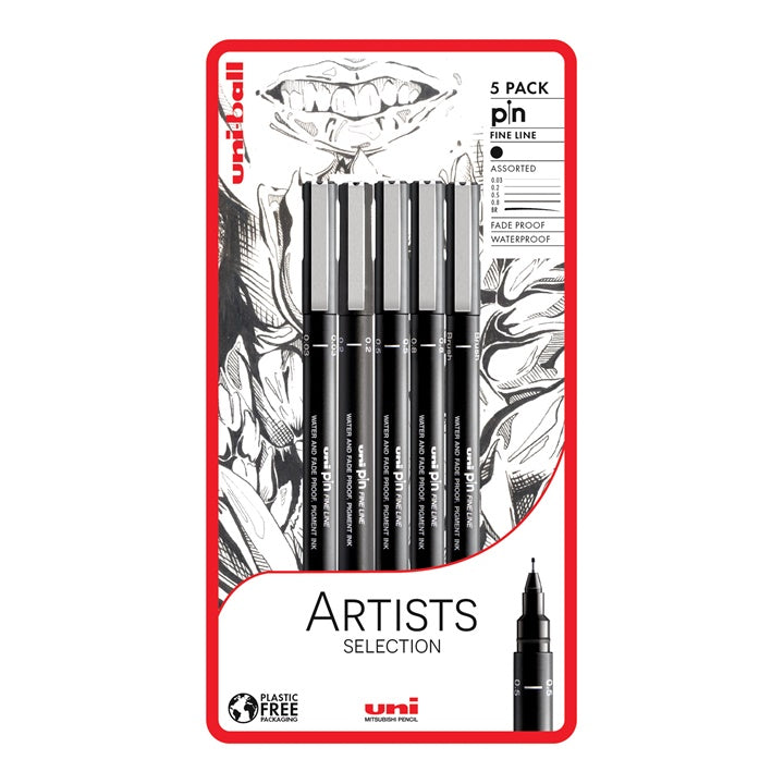 Készlet UNI PIN markerek fineliner Artist Selection 5 db (1)