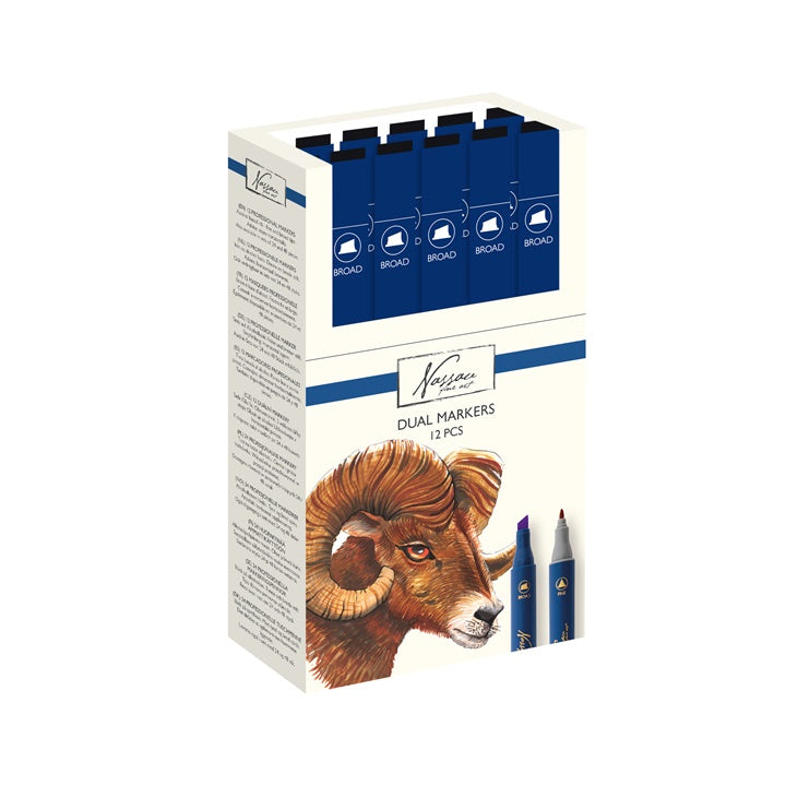 Kétoldalas filctoll készlet 12 db