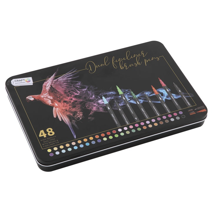 Kétoldalas filctollak fémdobozban 48 db (1)