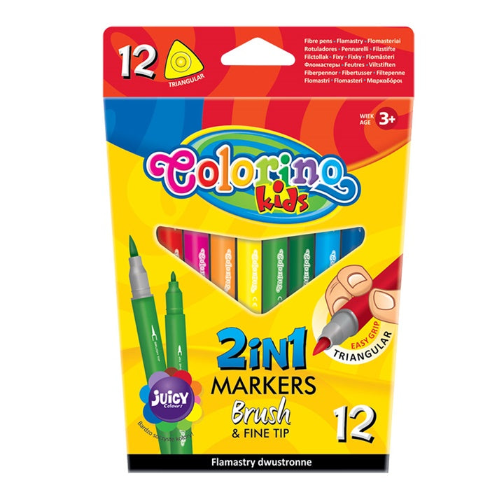 Kétoldalas filctollak gyerekeknek Colorino 12 db (1)