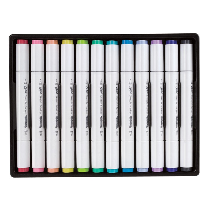 Kétoldalas pasztell rajzoló filctoll Colorino Artist 12 db (2)