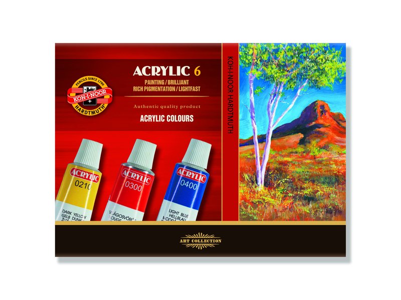 KOH-I-NOOR akrilfesték készlet / 6 x 16 ml