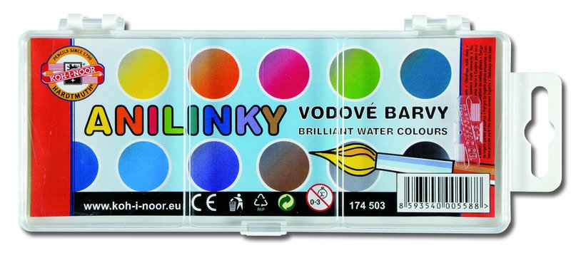 KOH-I-NOOR anilines vízfesték / 12 szín