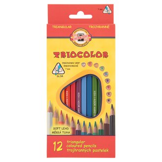 KOH-I-NOOR Háromszög pasztell ceruzák lakkozott borítással / 12 db