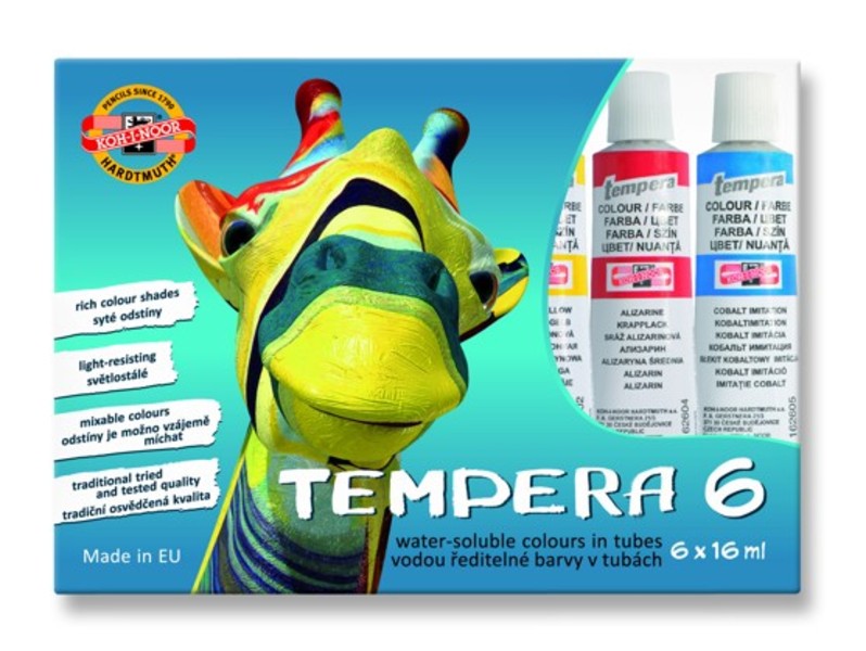 Koh-i-noor temperafesték készlet 6 darabos szett - 6 x 16 ml