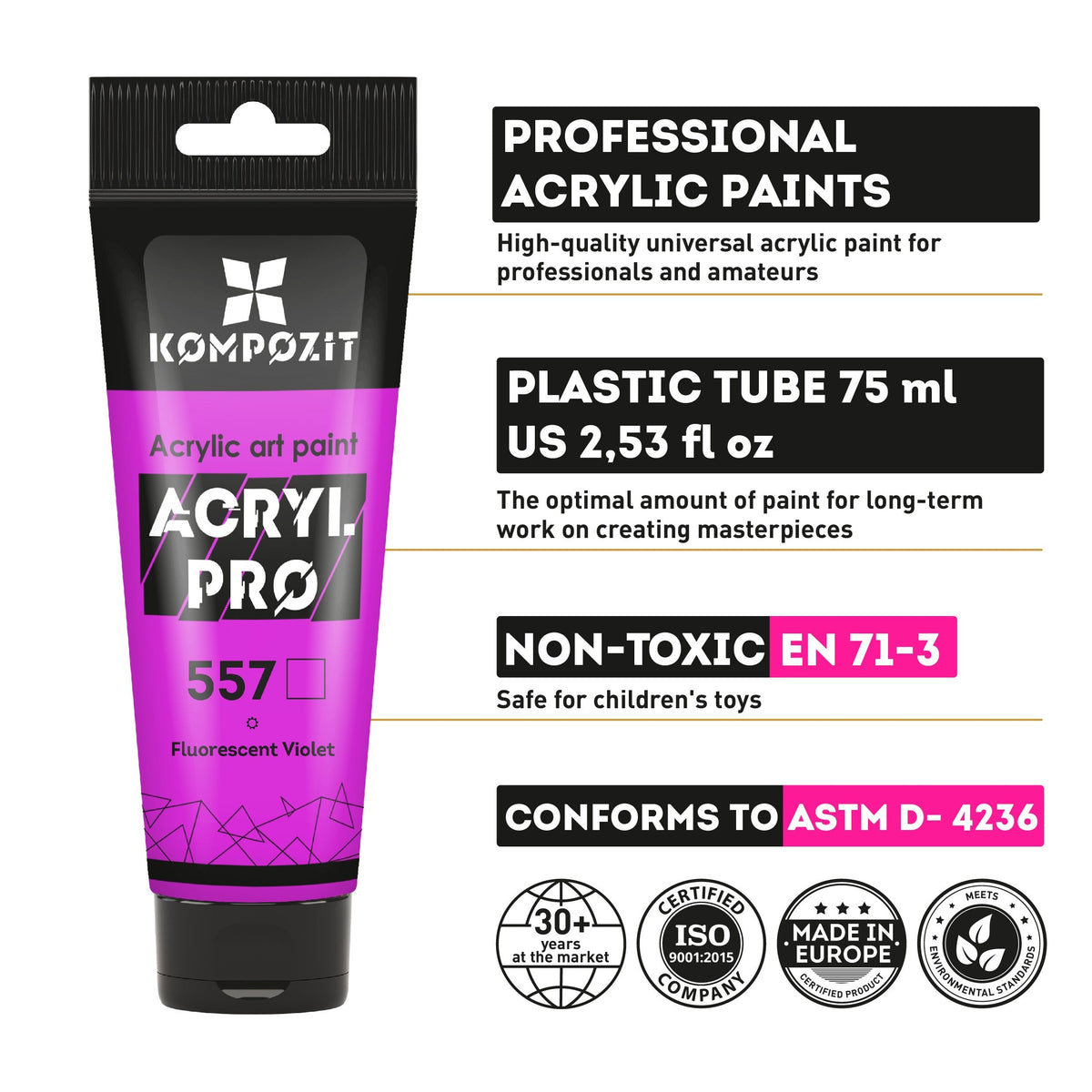 ACRYL PRO ART Kompozit fluoreszkáló akrilfesték 75 ml